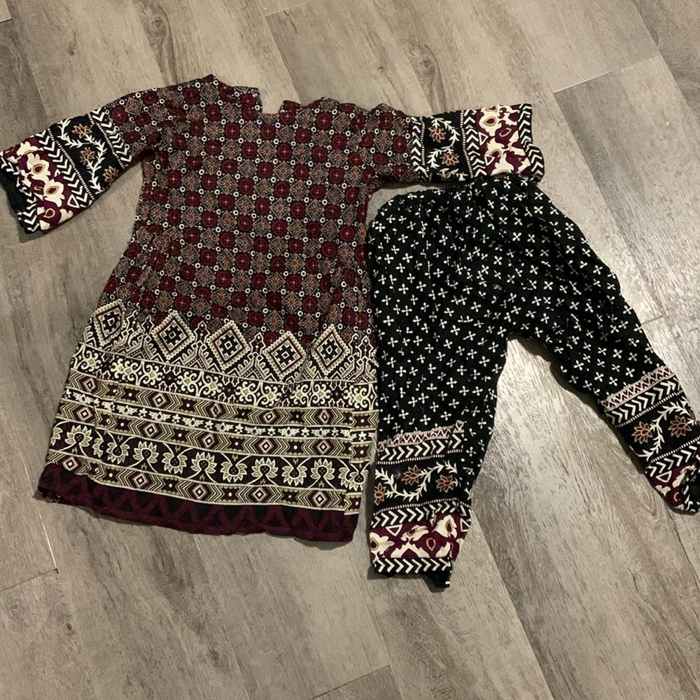 Cute hand sewn matching pants and shirt in cotton
